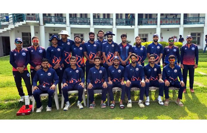 J&K Cricket team posing for group photograph.