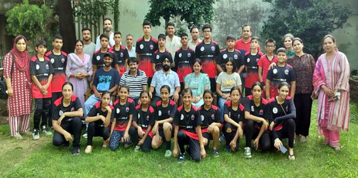 Selected J&K Sub-Junior Rollball team posing for group photograph before leaving for National Championship.