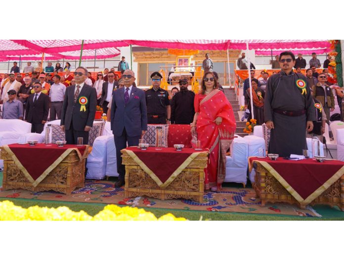 LG Ladakh, Brigadier (Dr.) B.D Mishra (Retd) along with others during the inaugural function of Ladakh Festival 2024 at Polo Ground in Leh.