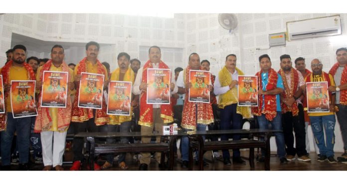 Dignitaries releasing music album 'Bawe Vich Rehn Waaliyan' at Jammu on Tuesday.