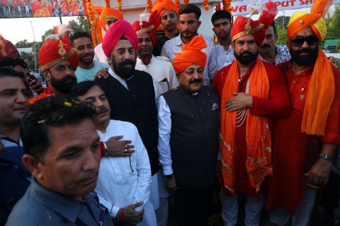 Union Minister Dr Jitendra Singh alongwith senior BJP leader R P Singh and others attending birthday celebration of Maharaja Hari Singh.