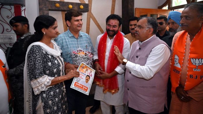 BJP national general secretary, Tarun Chugh and Union Minister, G Kishan Reddy during launch of ‘Har Ghar’ campaign at Jammu on Tuesday.