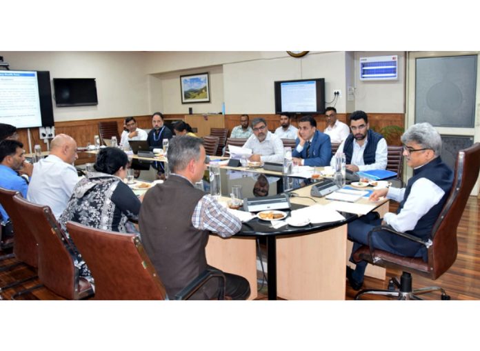 Chief Secretary Atal Dulloo chairing a meeting on Wednesday.