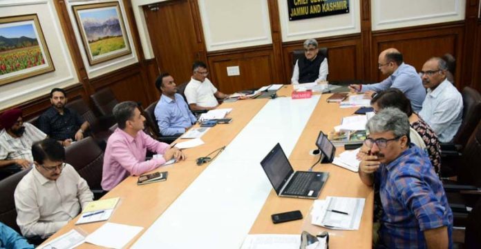 Chief Secretary chairing a meeting on Saturday.