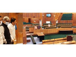 Chief Secretary Atal Dulloo during visit to Legislative Assembly Complex at Srinagar on Monday.