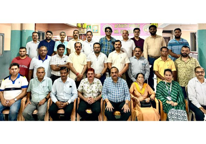 Members of Private Schools Association meeting at Jammu on Thursday.