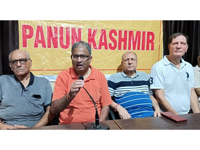 PK leaders at a press conference in Jammu on Thursday. -Excelsior/Rakesh