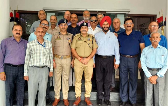 DIG and SSP Jammu with retired police officers.