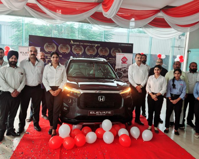 Ravish Trehan, MD of Hillview Honda launching new edition of Honda Elevate in Jammu on Thursday.