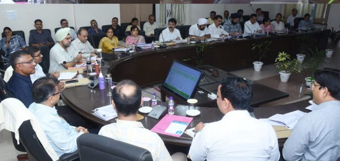 Principal Secretary APD Shailendra Kumar chairing a meeting on Monday.