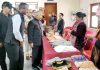 LG Ladakh, Brig BD Mishra (Retired) interacting with an artisan during an exhibition at Government Polytechnic College, Leh.