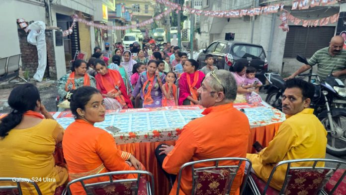 Manish Sahni, president, Shiv Sena, J&K unit addressing during a function organized in Jammu on Monday.