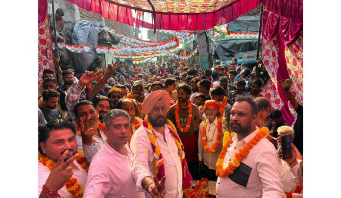 Senior Congress leader Taranjit Singh Tony addressing a public gathering in Jammu on Monday.