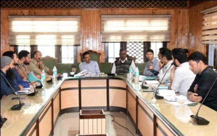 General Observer Ganderbal R Lakshmanan chairing a meeting on Wednesday.