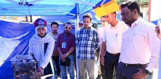 Students showing stalls during District-Level Kala Utsav in Kargil.