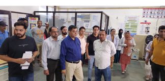 DC Kishtwar Rajesh Kumar Shavan during visit to District Hospital Kishtwar on Monday.